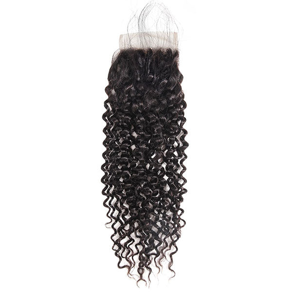 Virgin Malaysian Curly Human Hair 4 Bundles with 4*4 Lace Closure ...