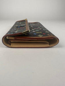 Louis Vuitton Canvas Porte Tresor Wallet Multicolor Monogram Black