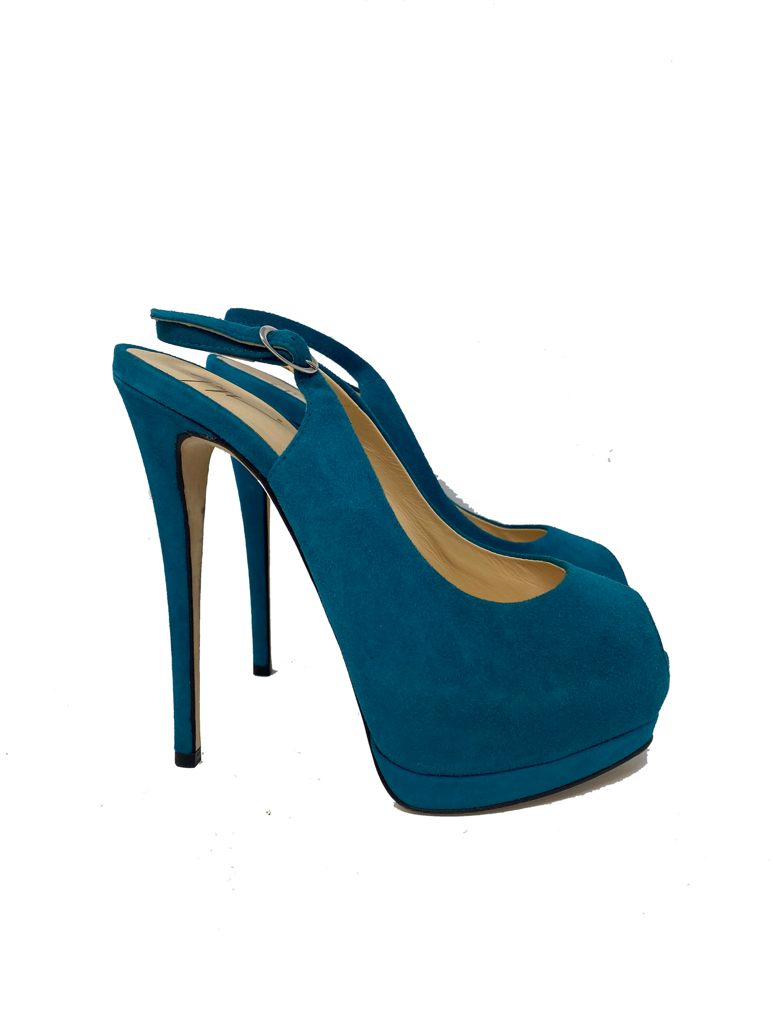 teal platform heels