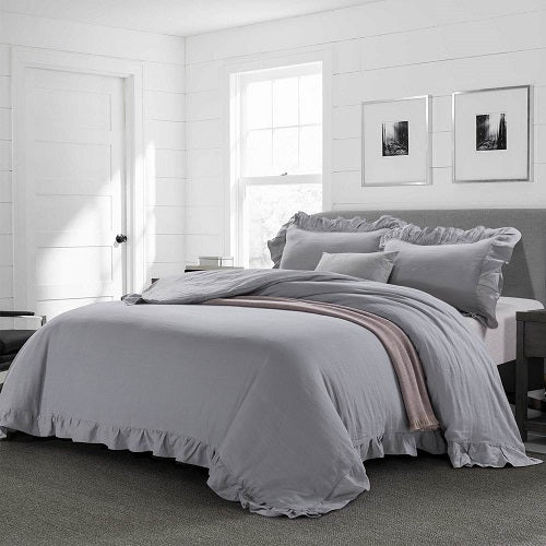 Linen Ruffled Duvet Set 100 French Linen Bedding Wholelinens