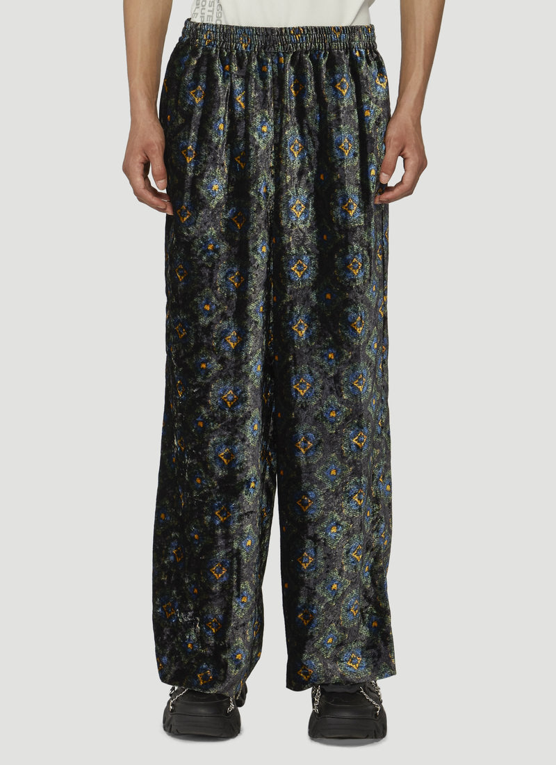 TOGA VIRILIS VELVET PRINT PANTS 19AW 48