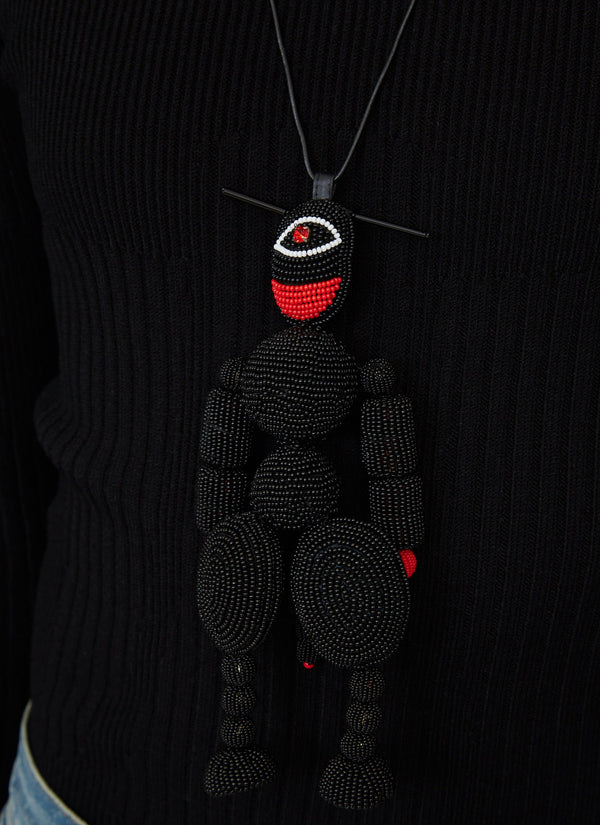 Walter Van Beirendonck beaded eyeball wire necklace — JAMES VELORIA