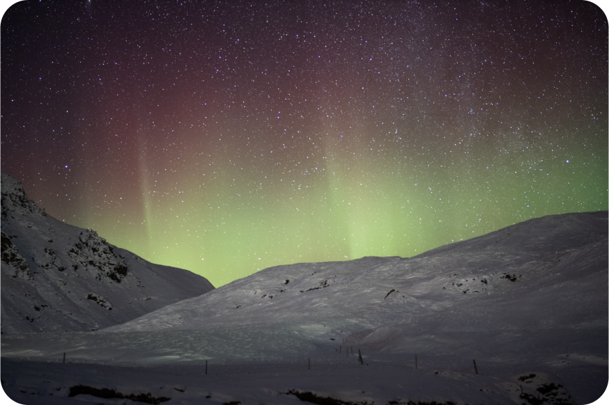 Iceland snow covered scenary