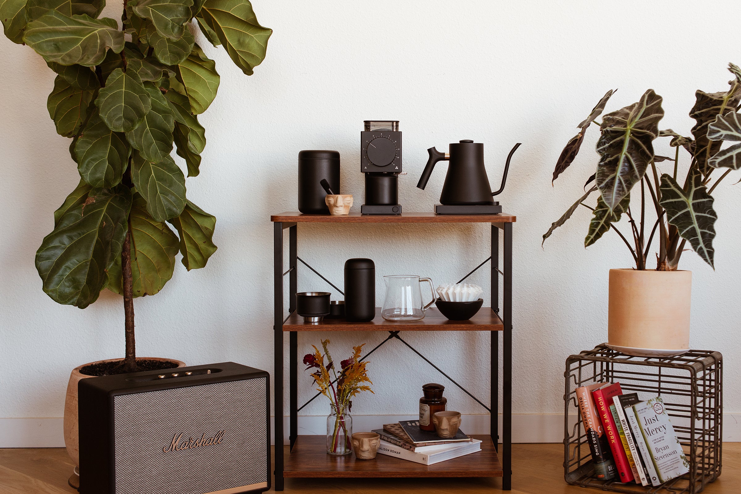 Organize Your Coffee Station with this Charming Black Wooden