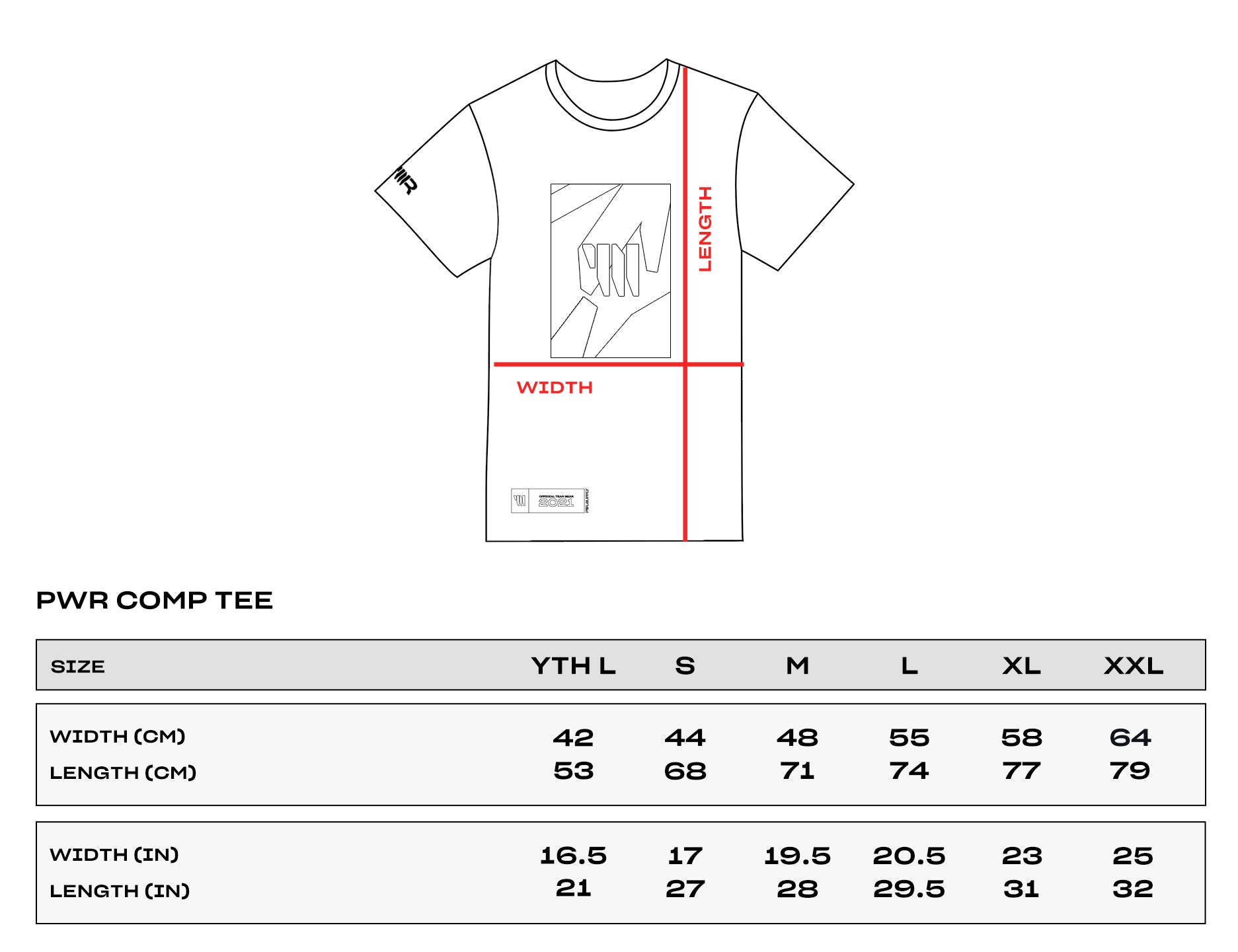 Size Chart – PWR Supply