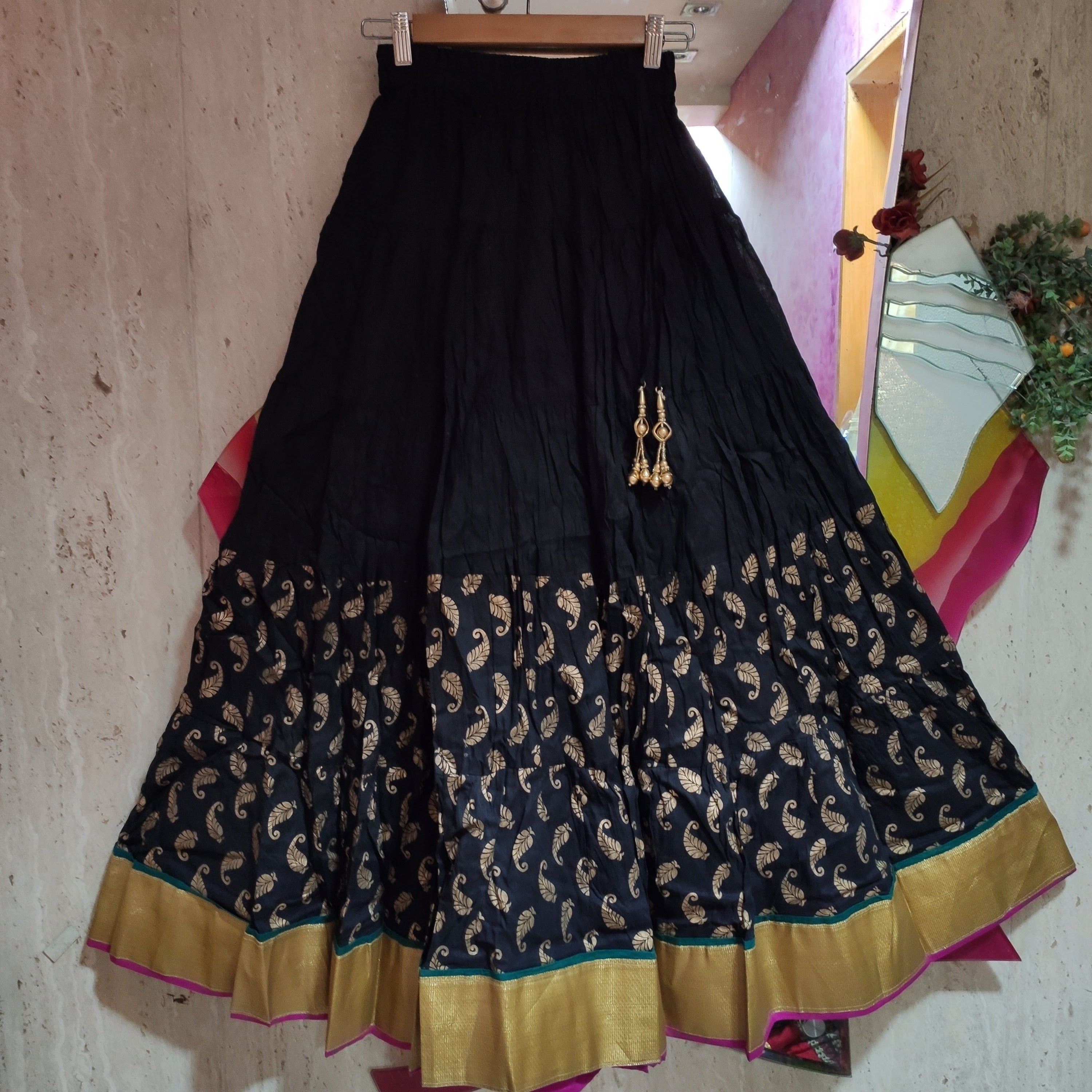 cotton long skirts with tops