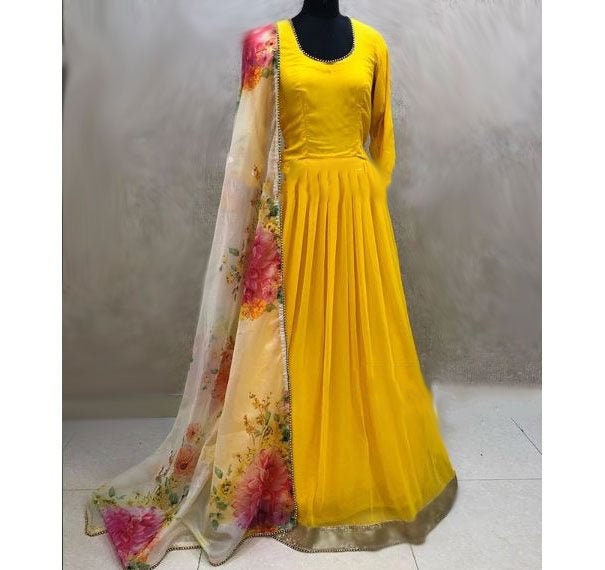 yellow party wear salwar suits