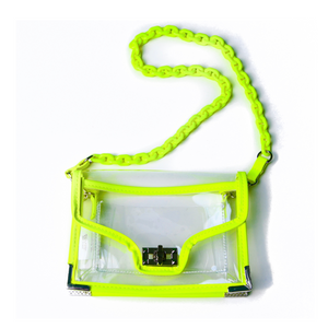 neon green clear bag