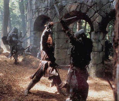 Aragorn fighting in Amon Hen