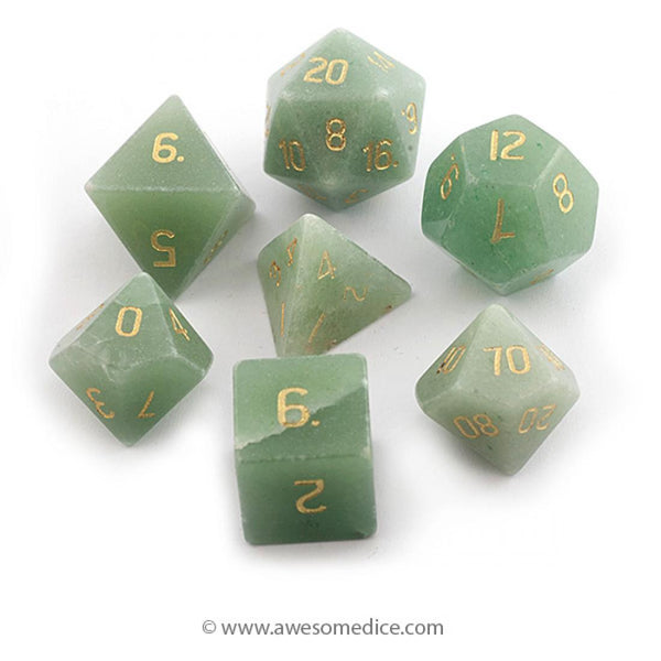 Adventurine Dice Set