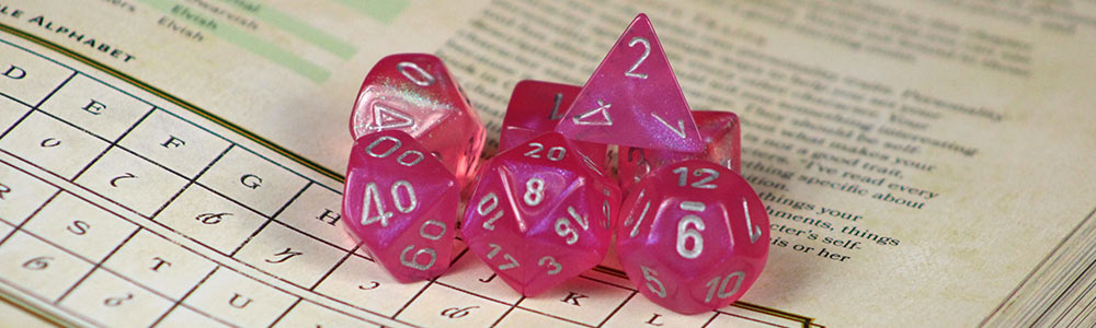 Chessex Pink Borealis Dice