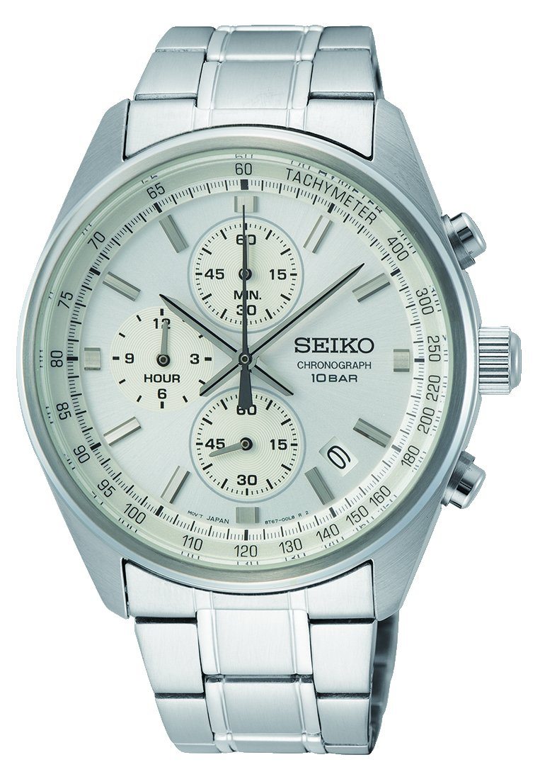 Seiko Chronograph White and Silver Men's Watch SSB375P | 2713255 | Bevilles