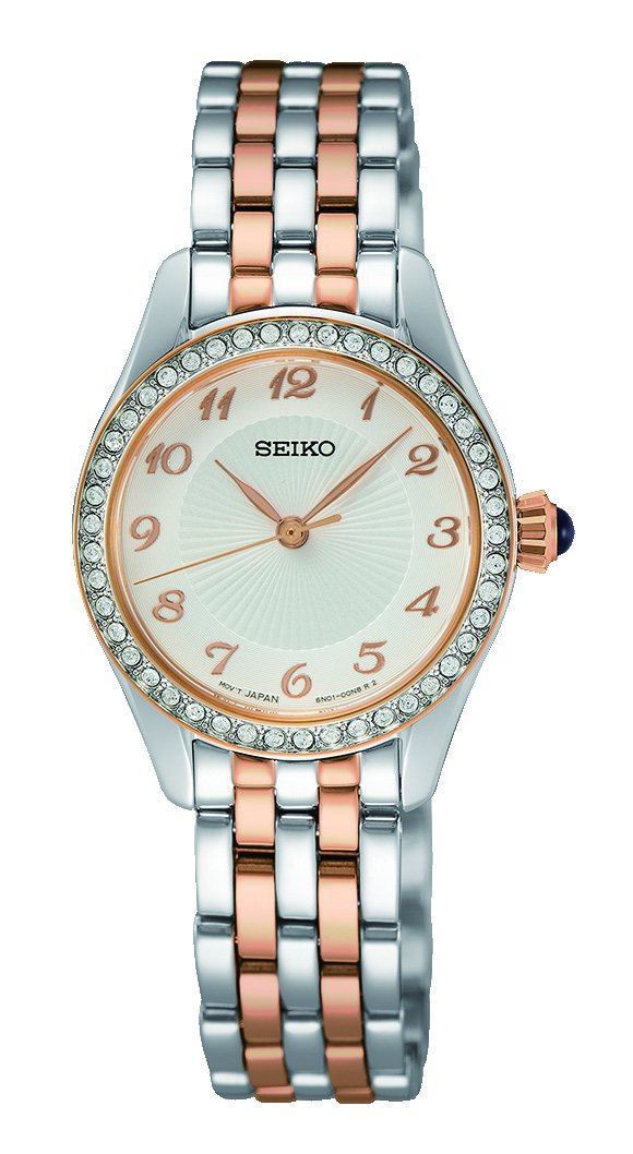 Seiko Caprice Two Tone Silver and Rose Gold Women's Watch SUR386P ...