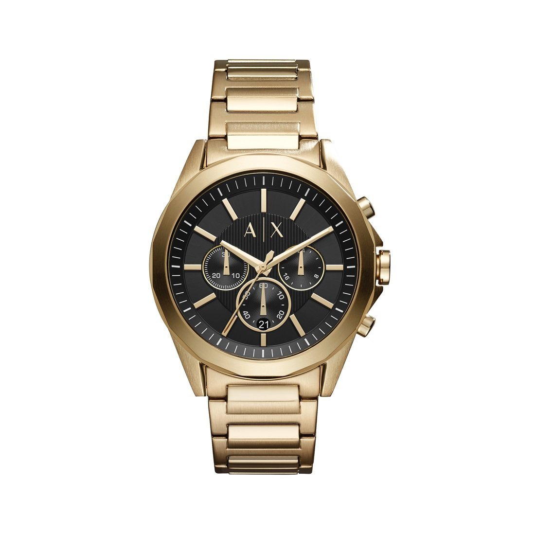 armani exchange drexler gold watch