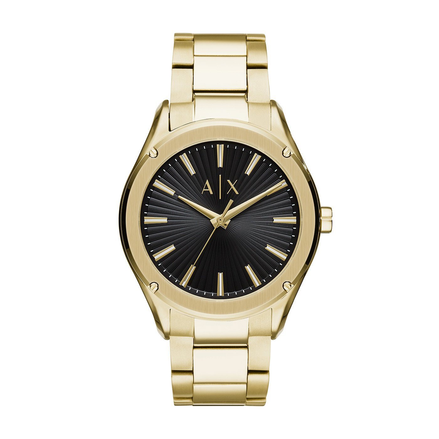 armani black and gold watch