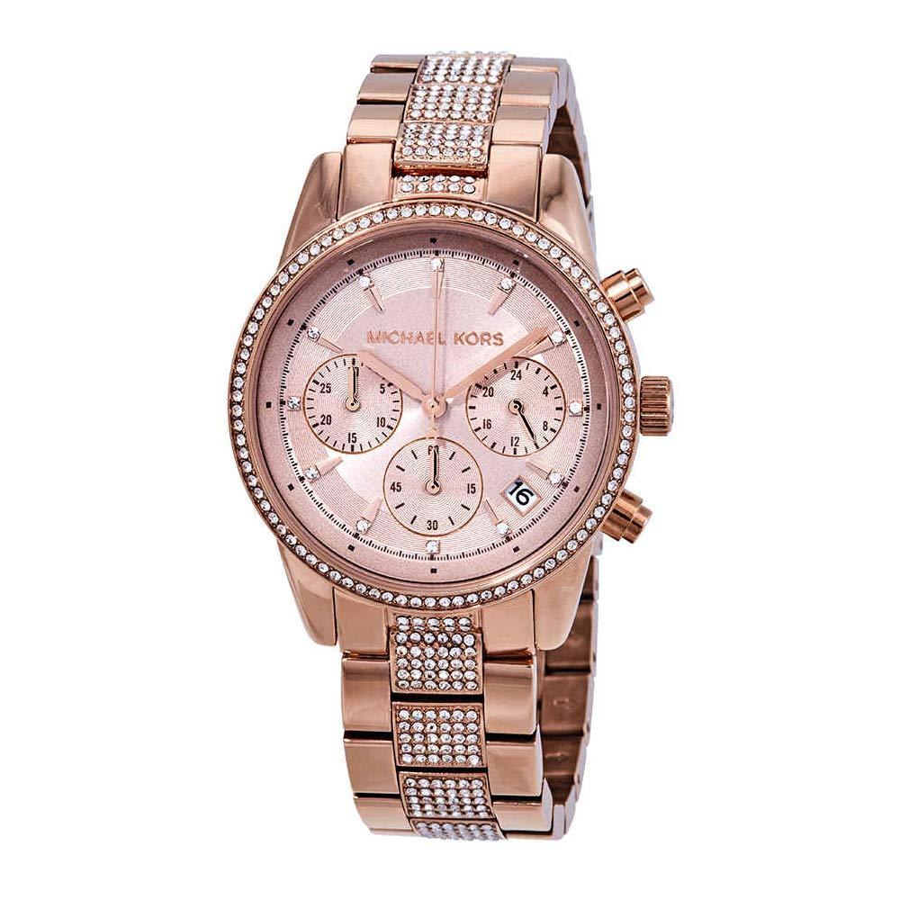 michael kors rose gold crystal watch