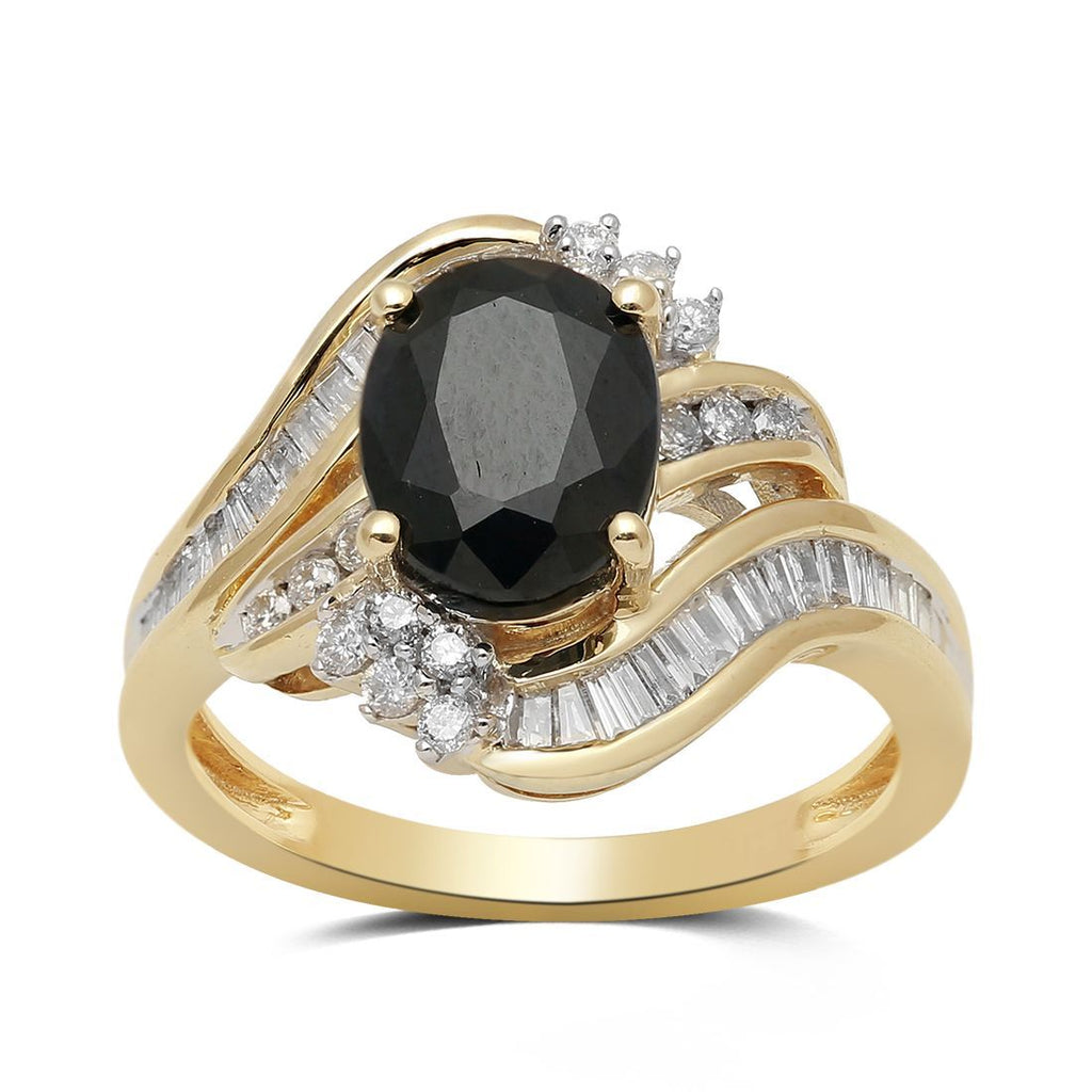 black sapphire ring womens