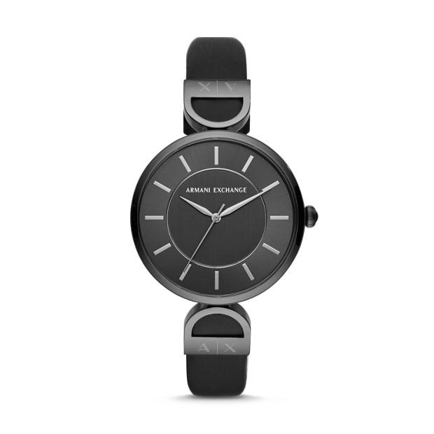 armani exchange black analogue watch