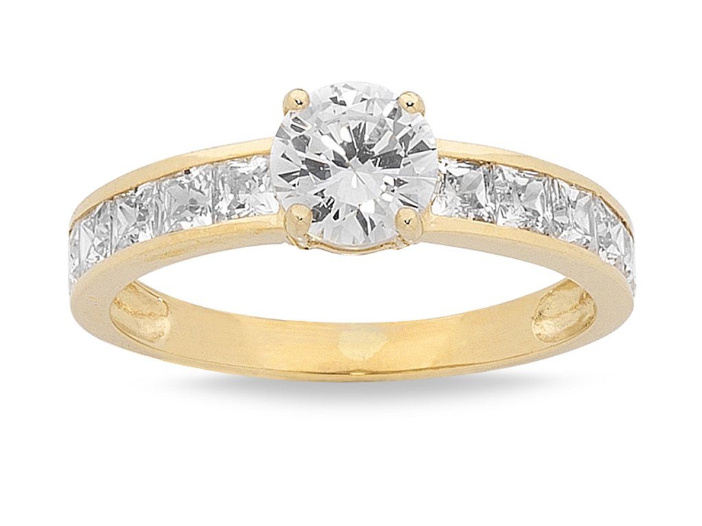 9ct Yellow Gold Cubic Zirconia Ring 