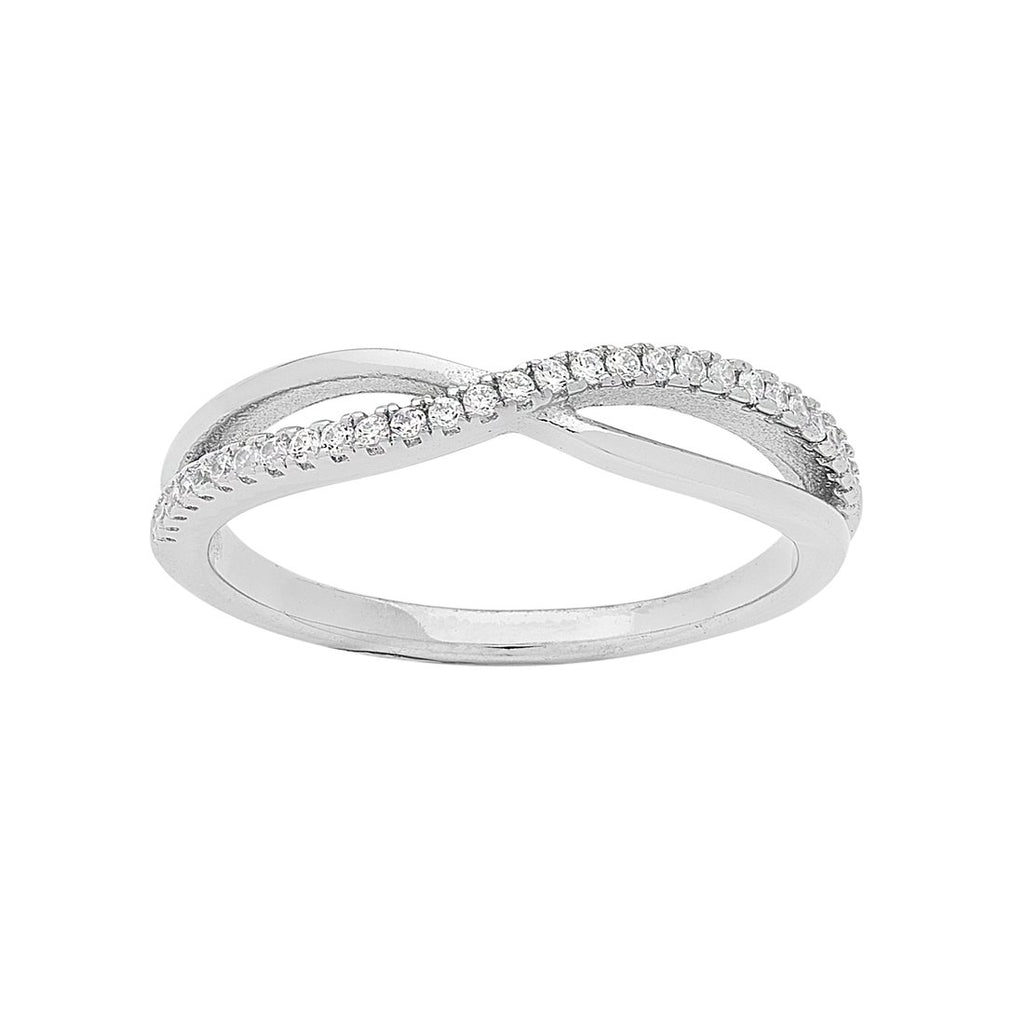 Sterling Silver Cubic Zirconia Infinity Ring | BK970014 | Bevilles