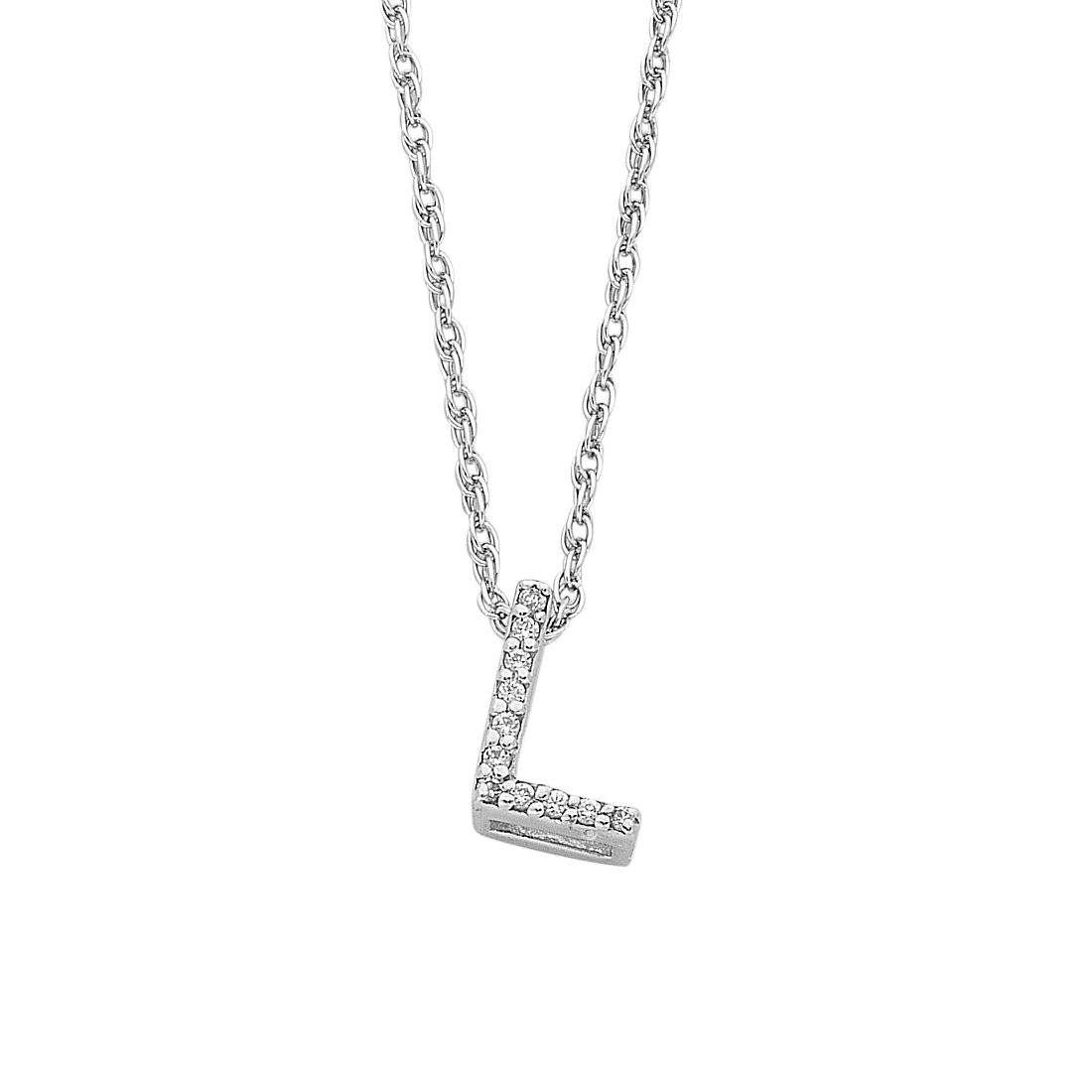 Sterling Silver Cubic Zirconia Initial Necklace - Most Initials Availa ...