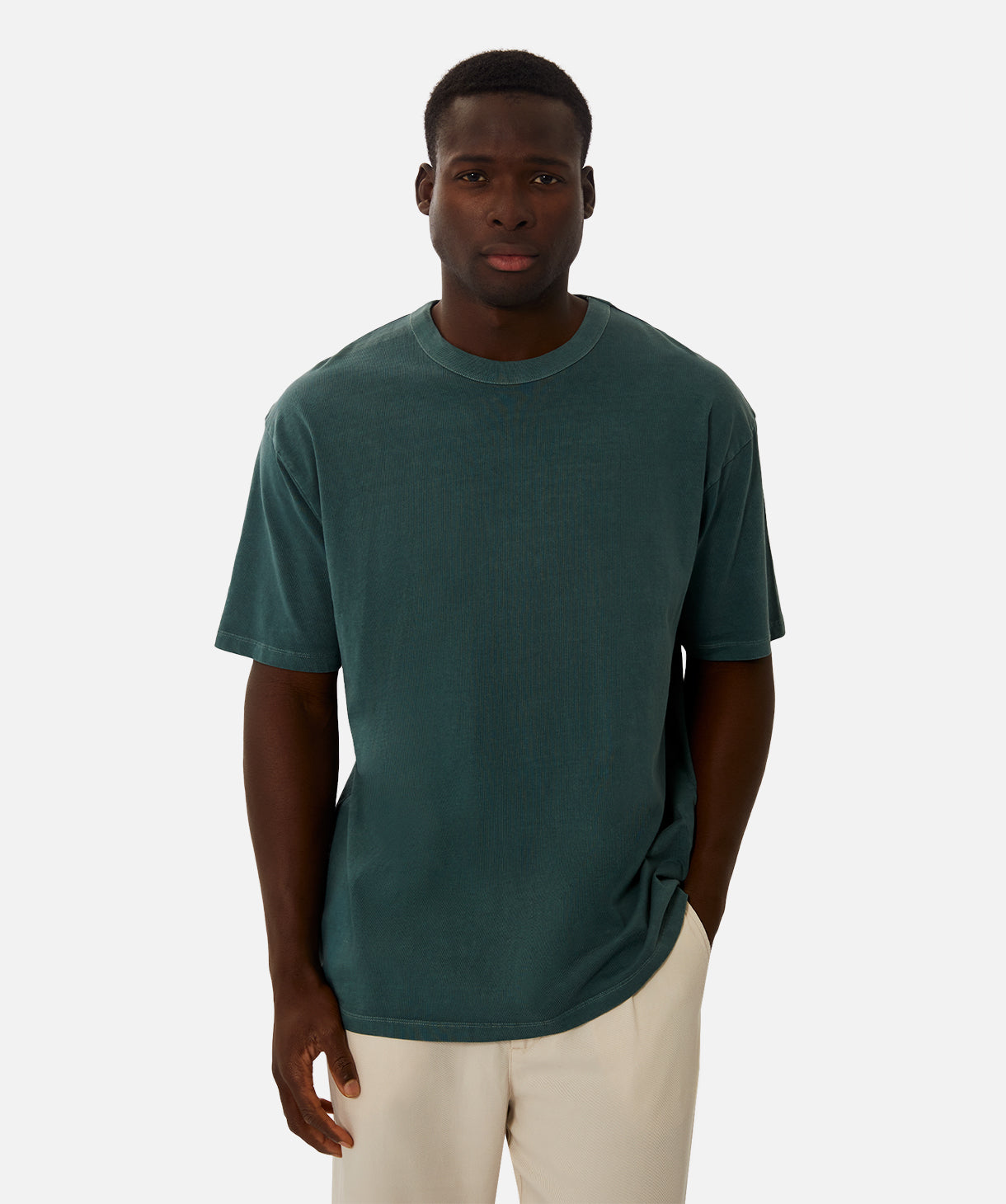 Green square neck t-shirt - River Woods