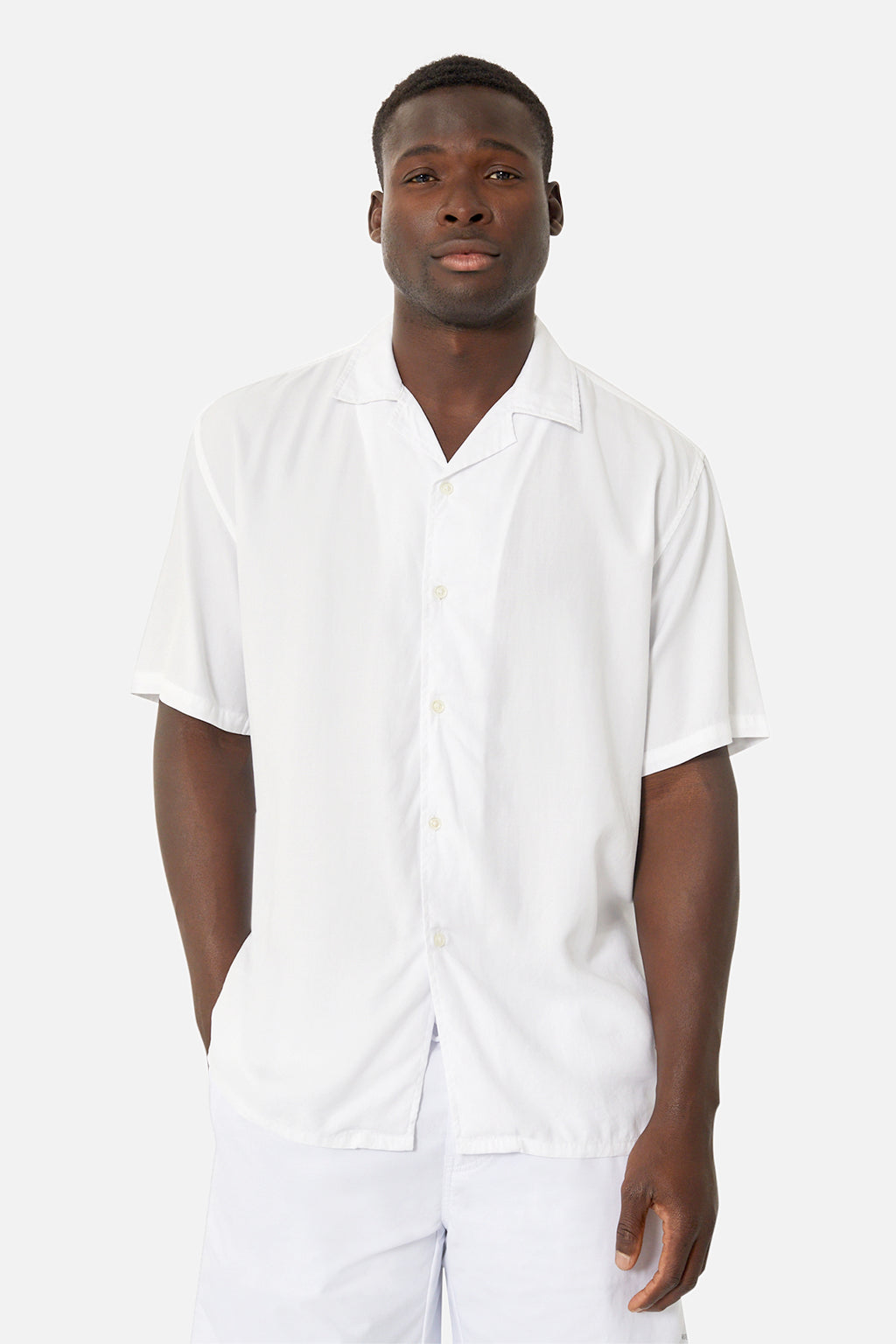 The Tencel Camp Collar S/s Shi - White – Industrie Clothing