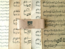 Load image into Gallery viewer, 100 Large Antique Music Sheets. Huge Pack of Music Book Pages. Scrapbooking Music Paper Ephemera. Old Music Pages. Music Gift Wrapping.