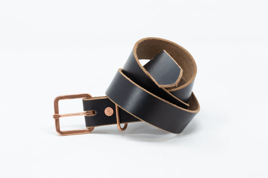 Men's Heritage Lined Full-Grain Leather Belt with Brass Buckle