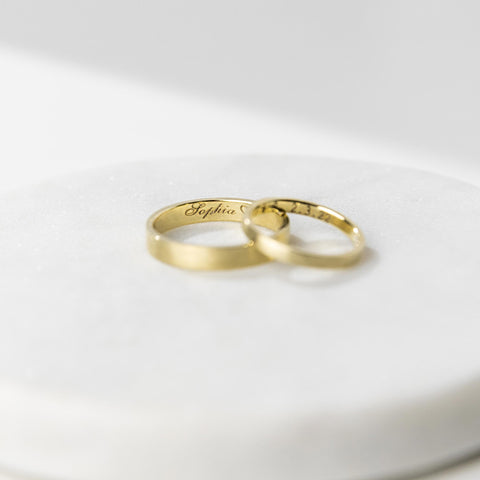 Sustainable wedding rings made from recycled gold