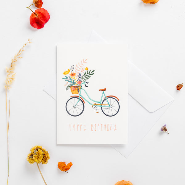 'Bicycle happy birthday' Greeting Card