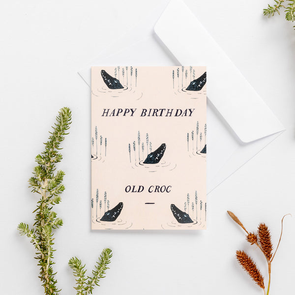'Happy birthday crocodile' Greeting Card