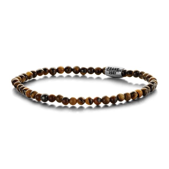 Frank 1967 - Jewelry | Brown Tigereye Beads Bracelet with Stainless Steel - Cotto Wohnaccessoires Mannheim