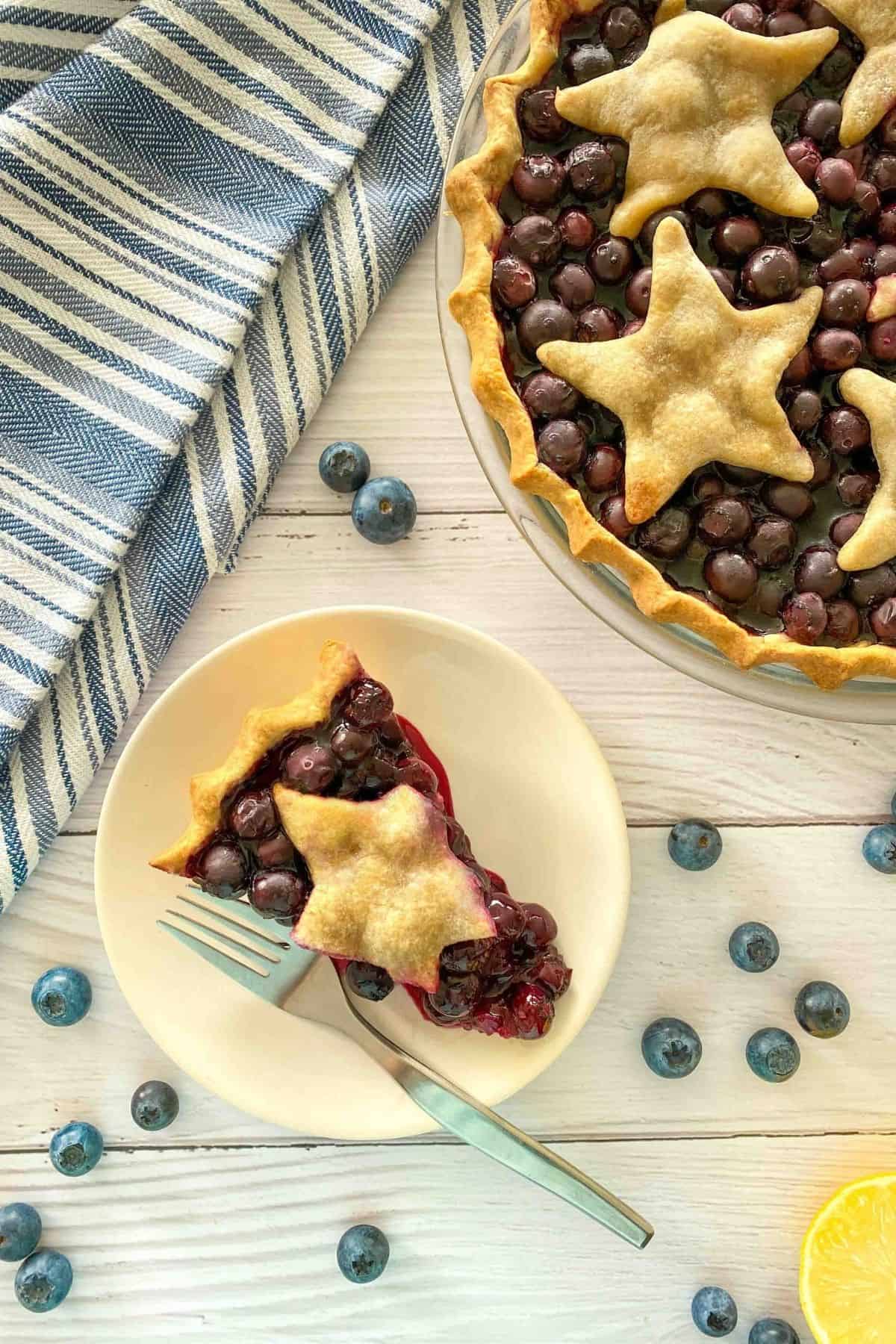 Low Sugar Oil Free Blueberry Pie