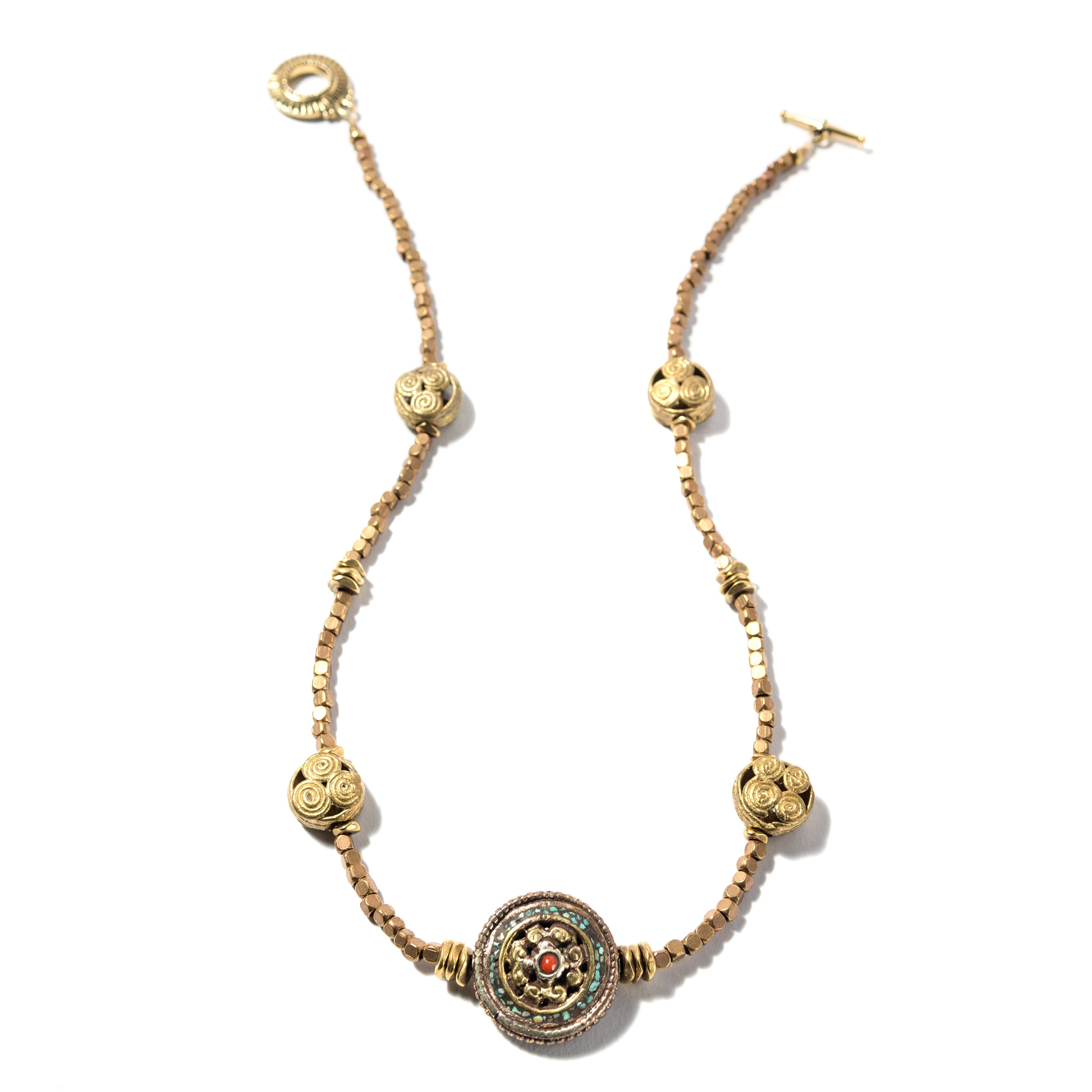 Sundar | SASKIA | Beaded Brass Necklace