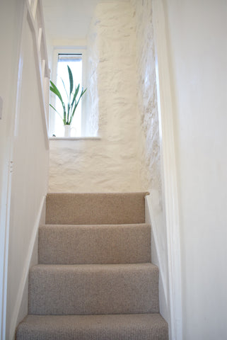 Stairs with new carpet Cornish Cottage 