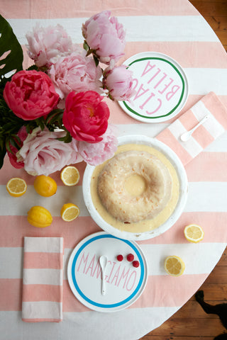 Holly Hipwell sets the table with Little Tienda Blush tablecloth