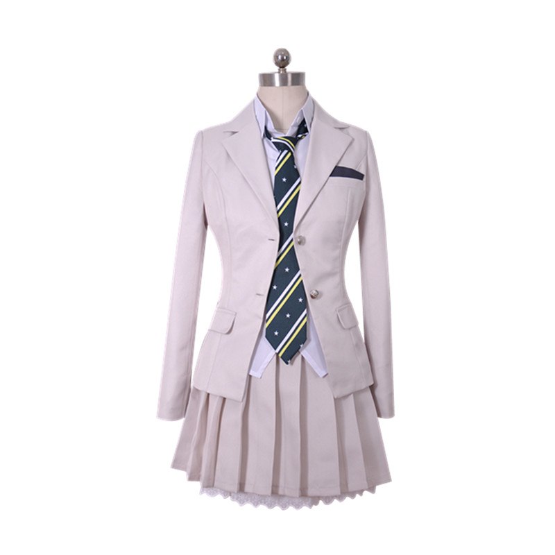 Pubg Cosplay Costume Playerunknowns Battlegrounds White Suit School Uniform Halloween Party White Skirt For Adult Woman - anime school uniform skirt roblox