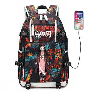 Demon Slayer Kimetsu No Yaiba Kamado Nezuko 5 Usb Charging Backpack S Amcoser - nezuko roblox royale high