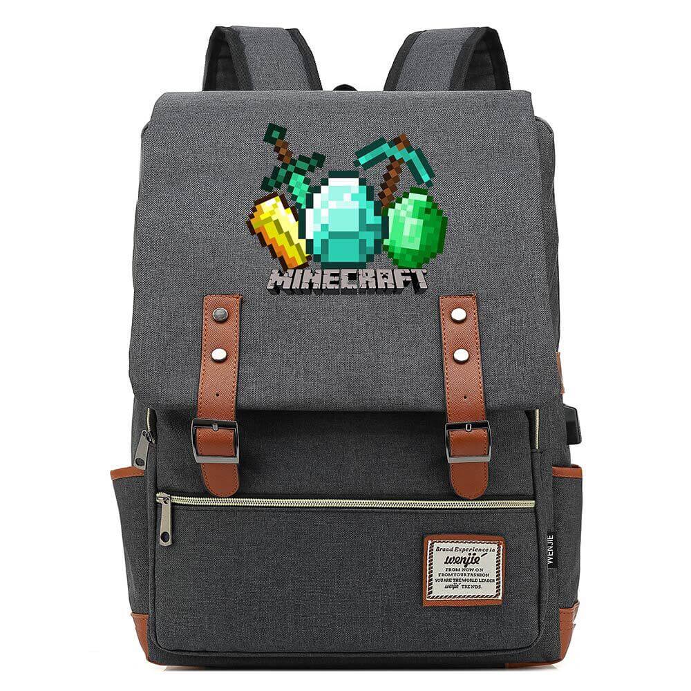 Minecraft Cosplay Canvas Travel Backpack School Bag Amcoser - roblox aquaman backpack