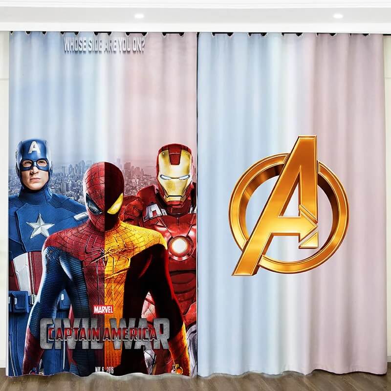 Captain America Civil War 14 Blackout Curtains For Window Treatment S Amcoser - captain america civil war roblox iron man vs captain