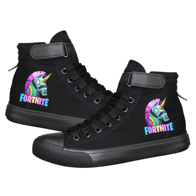 load image into gallery viewer game fortnite unicorn high top sneaker cosplay shoes - fond fortnite 800x800