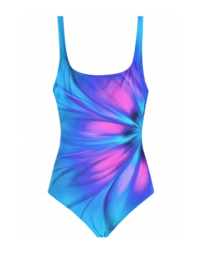 Gottex 19BF173 Blue and Fuchsia Flower Print Swimsuit – myselflingerie.com