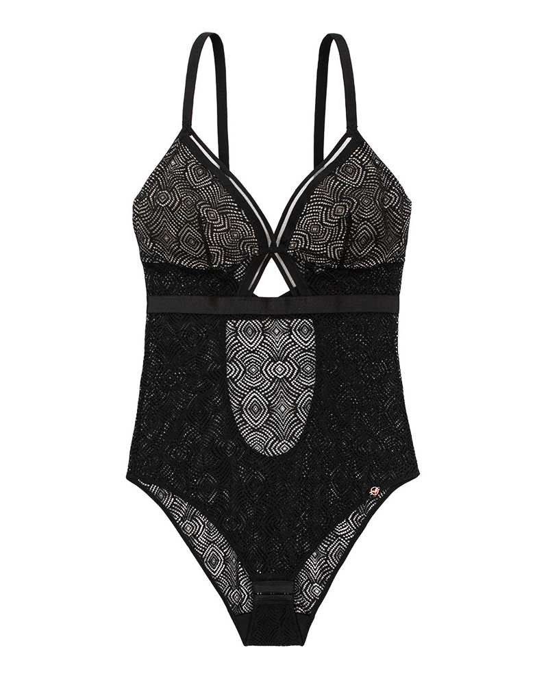 Dorina D000814 Sunray Black Lace Bodysuit – myselflingerie.com