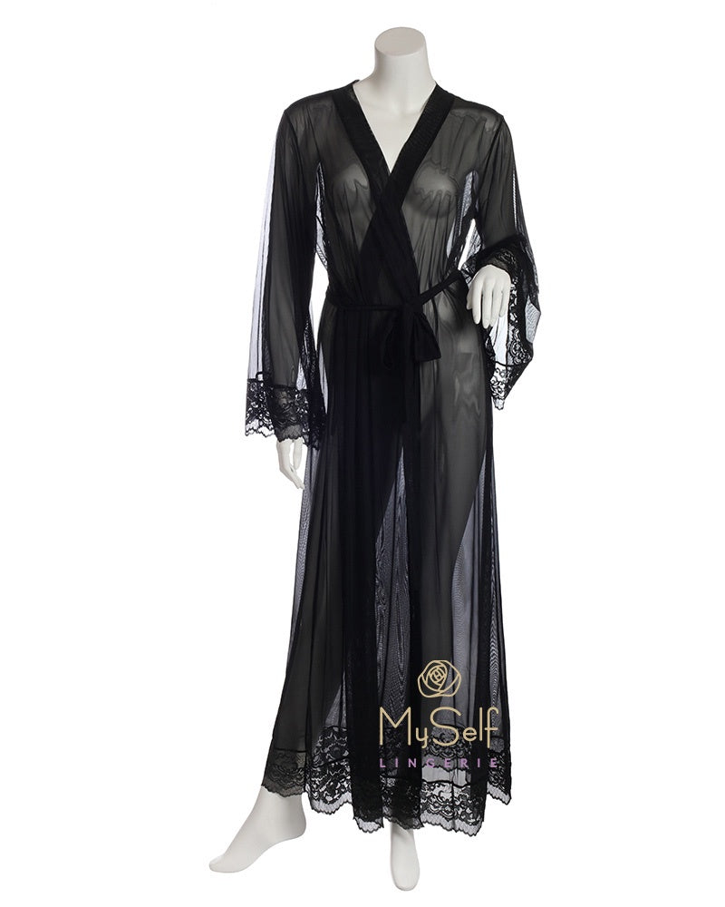 long black sheer robe