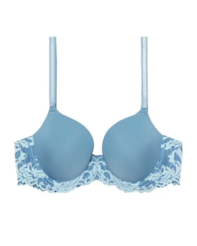 Wacoal Embrace Lace Contour Bra - Pastel Parchment / Blue