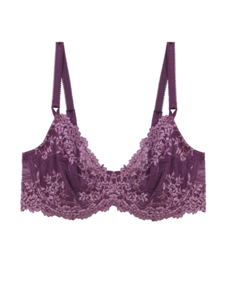 Wacoal Embrace Lace Italian Plum/Valerian Plunge Underwire Bra