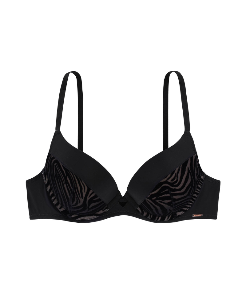 Black Underwire Velvet Bra Shop Now