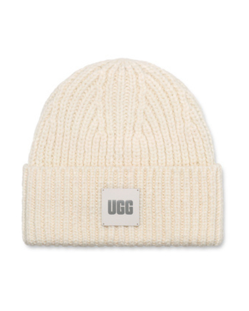 Chunky Rib Beanie Knit Pom Set in Light Grey - UGG