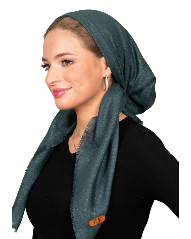 Tie Ur Knot Solid Turquoise Shimmer Adjustable Pre-Tied Bandanna with ...
